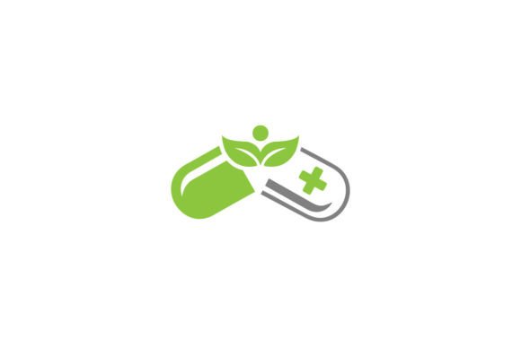 Herbal Capsule with Medical Plus Logo Graphics