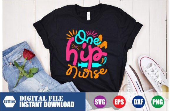 One Hip Nurse Graphics for T-Shirt Designs