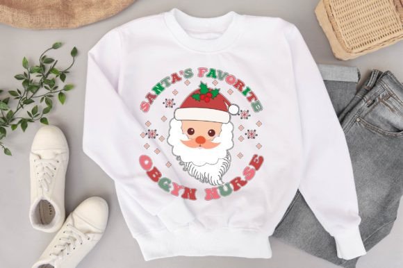 Santa s Favorite Obgyn Nurse Graphics for T-Shirt Designs
