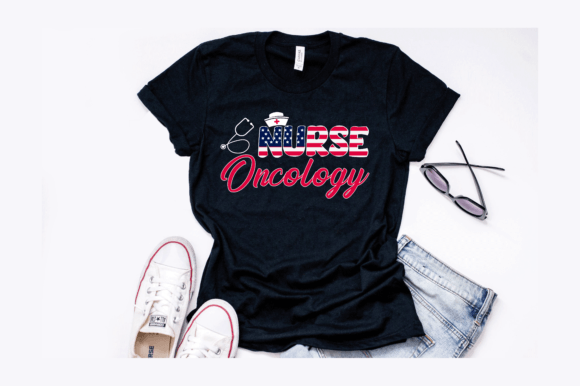 Us Flag Oncology Nurse Graphics & T-Shirt Designs