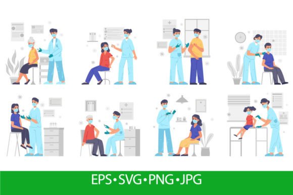 Vaccine Medical Scenes Graphics & Illustrations