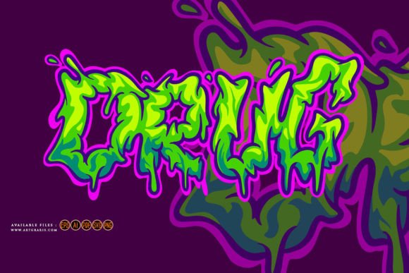 Words Drug Medical Melted Hand Lettering Graphics